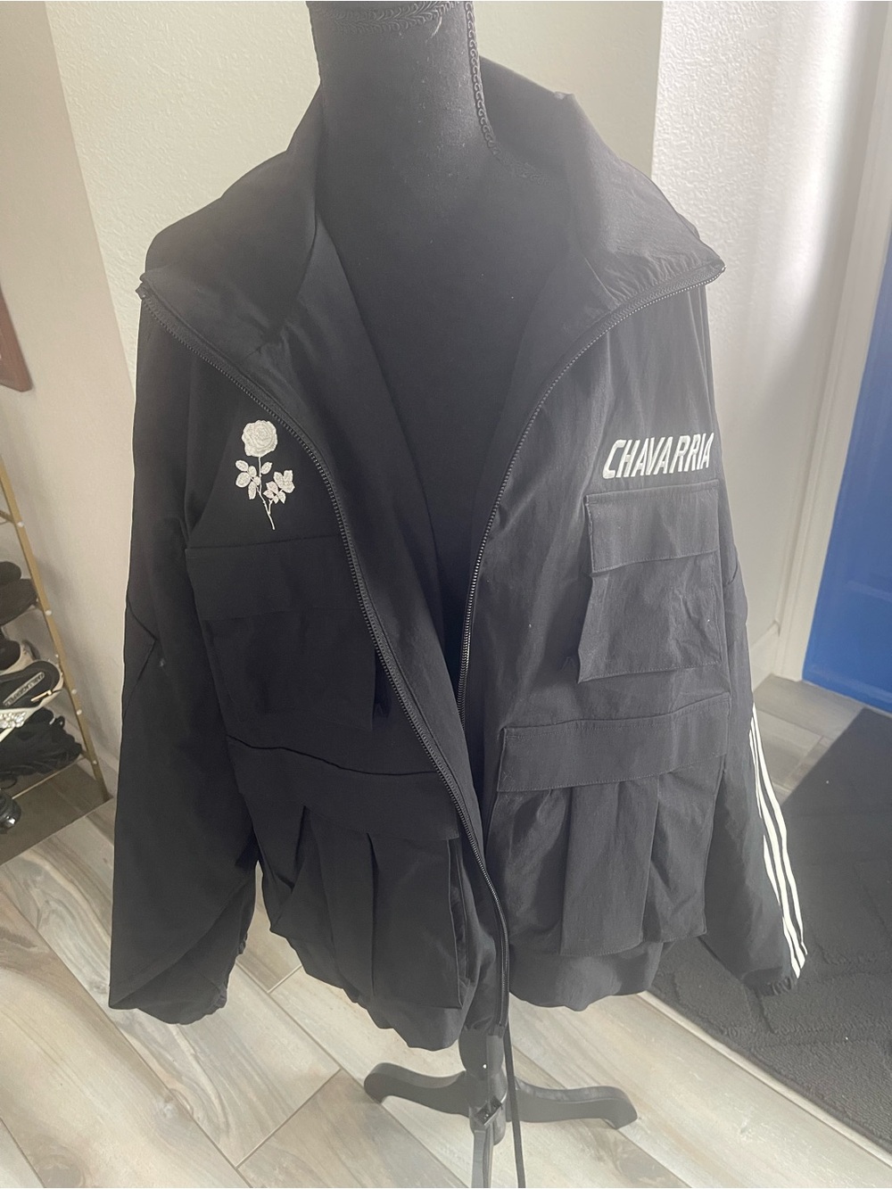 Adidas x Willy Chavarria Cargo Track Jacket Black Size L NWT